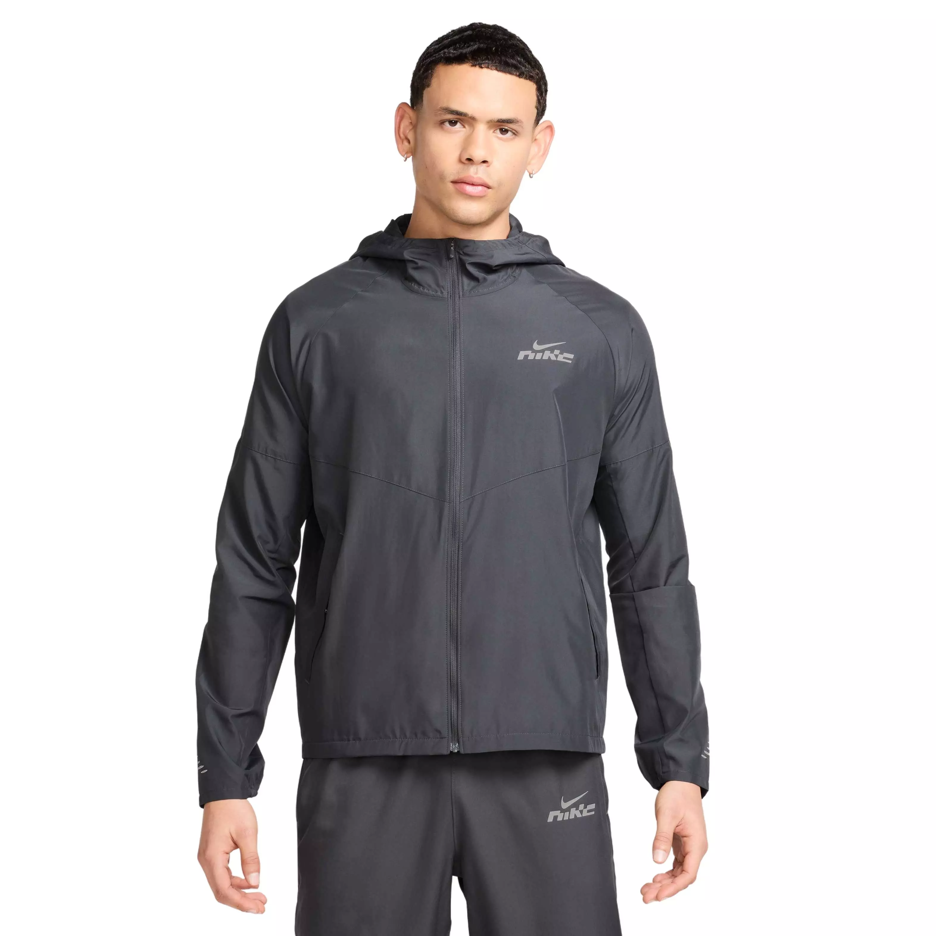Nike Miler Flash Men's Water-Repellent Hooded Jacket - Black